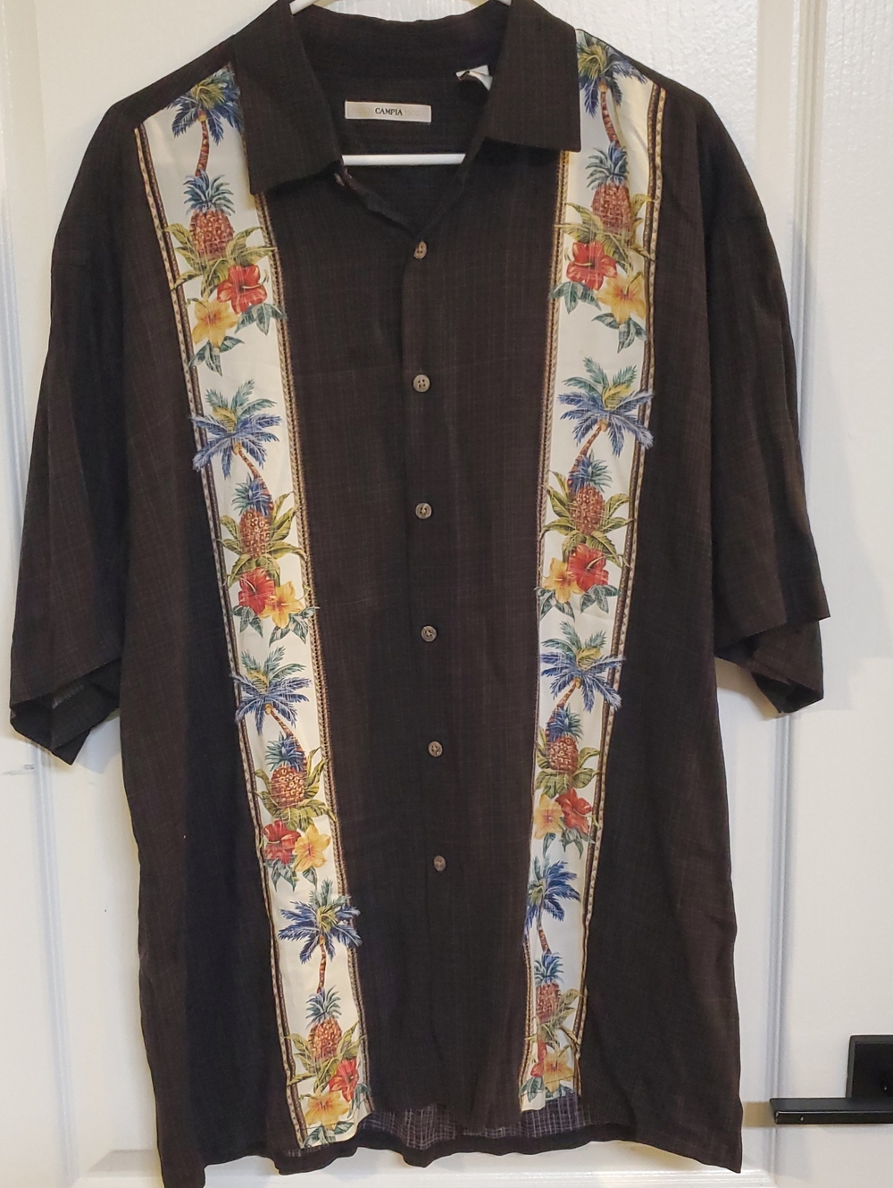 Campia Brown Hawaiian-Style Short-Sleeve Shirt